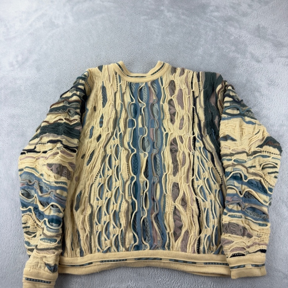 COOGI Australia Wool Knit Cardigan Cream Blue Women's M - Picture 4 of 13